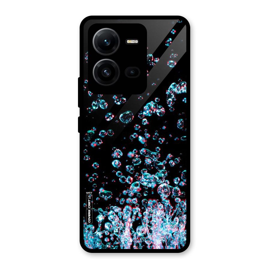 Water Droplets Glass Back Case for Vivo V25