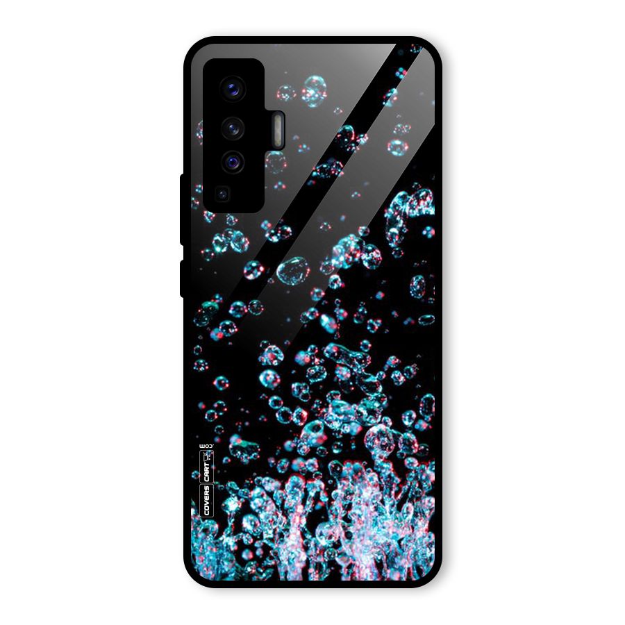 Water Droplets Glass Back Case for Vivo X50