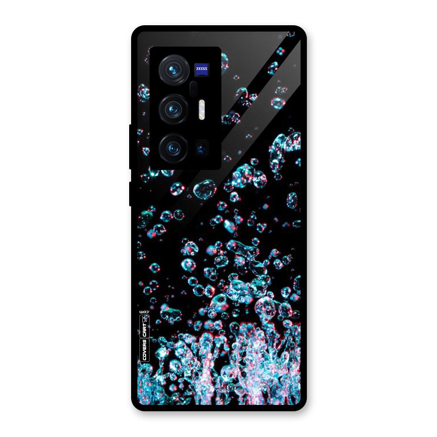 Water Droplets Glass Back Case for Vivo X70 Pro Plus
