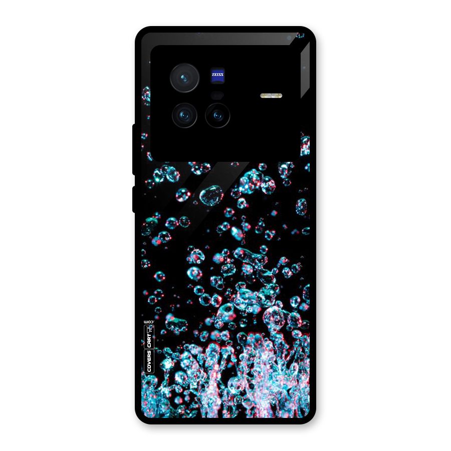 Water Droplets Glass Back Case for Vivo X80
