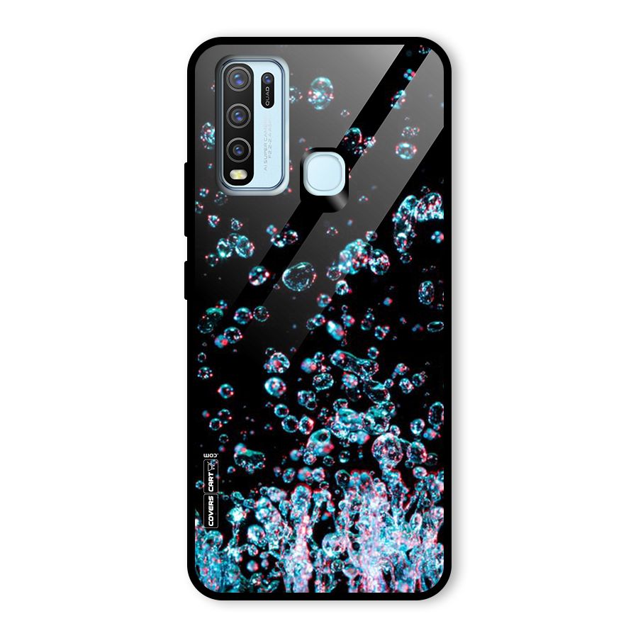 Water Droplets Glass Back Case for Vivo Y30
