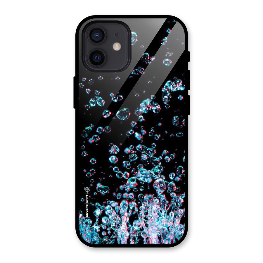 Water Droplets Glass Back Case for iPhone 12