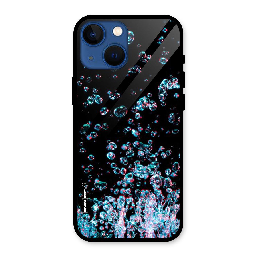 Water Droplets Glass Back Case for iPhone 13 Mini
