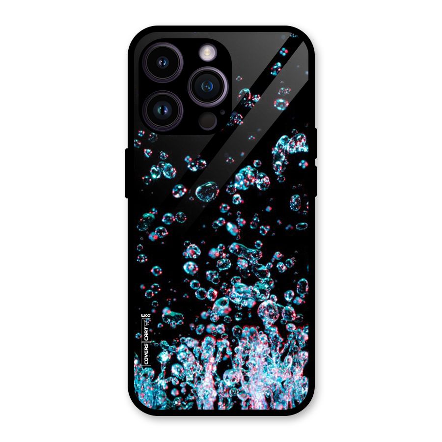 Water Droplets Glass Back Case for iPhone 14 Pro Max