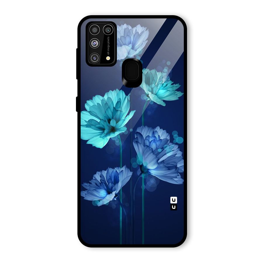 Water Flowers Glass Back Case for Galaxy F41