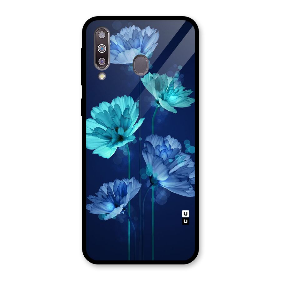 Water Flowers Glass Back Case for Galaxy M30