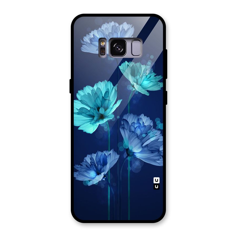 Water Flowers Glass Back Case for Galaxy S8