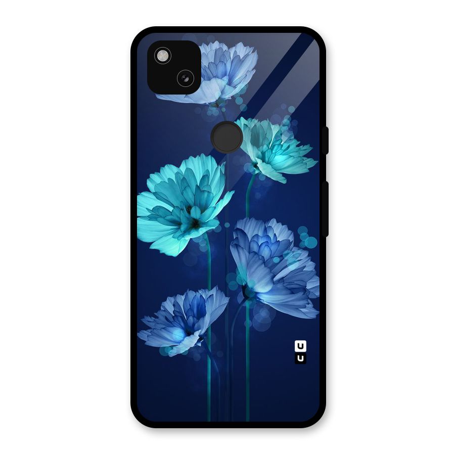 Water Flowers Glass Back Case for Google Pixel 4a