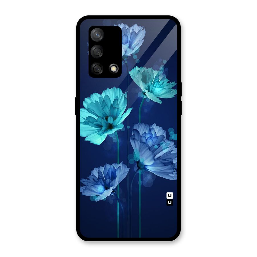 Water Flowers Glass Back Case for Oppo F19