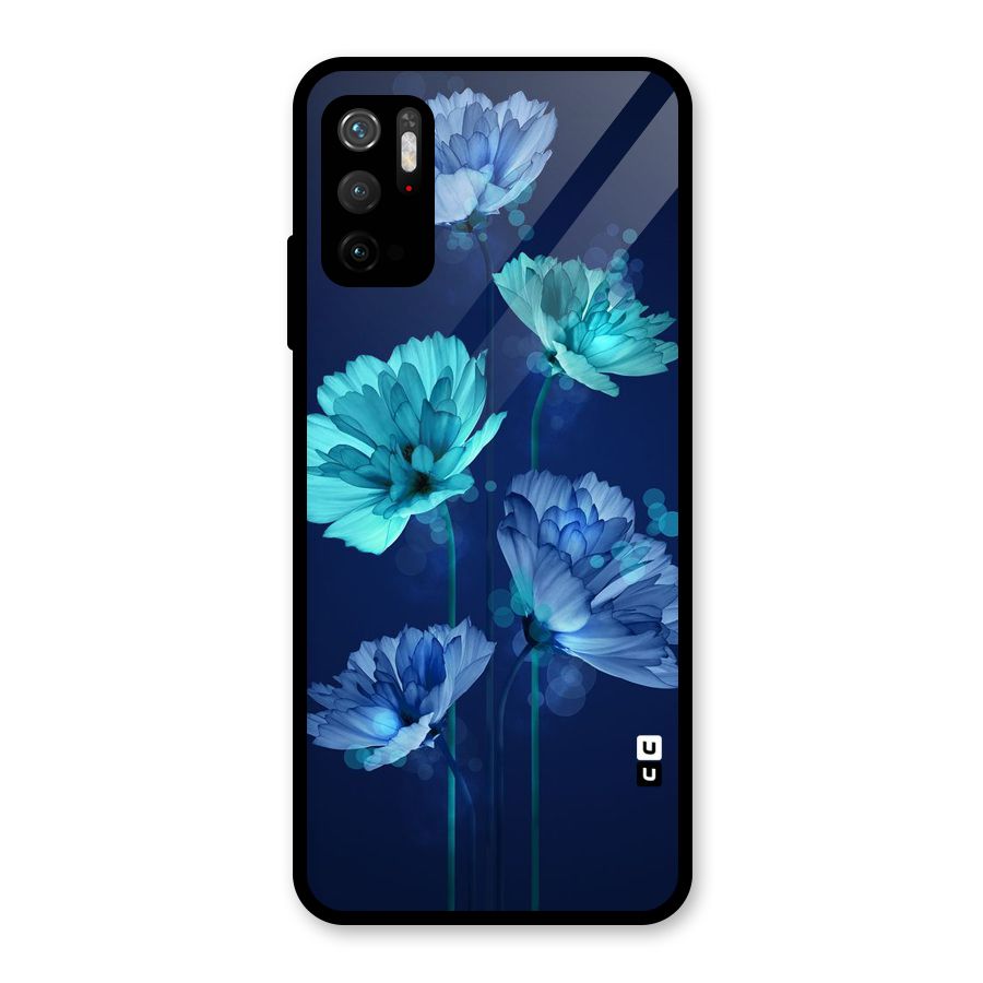 Water Flowers Glass Back Case for Poco M3 Pro 5G