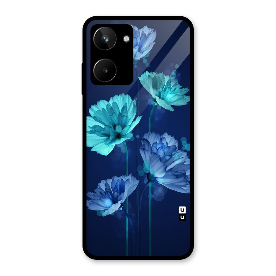 Water Flowers Glass Back Case for Realme 10
