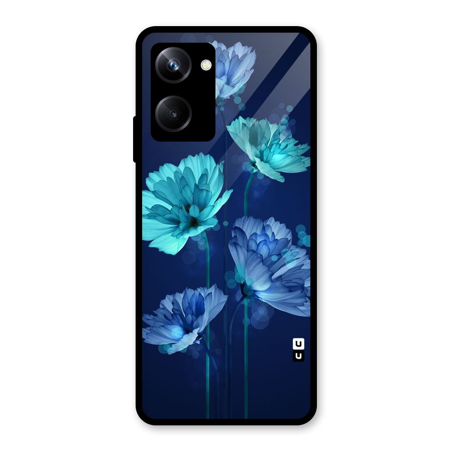 Water Flowers Glass Back Case for Realme 10 Pro