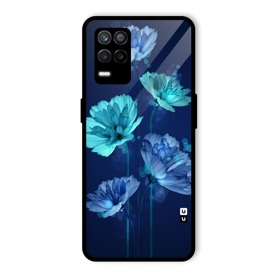 Water Flowers Glass Back Case for Realme 8 5G