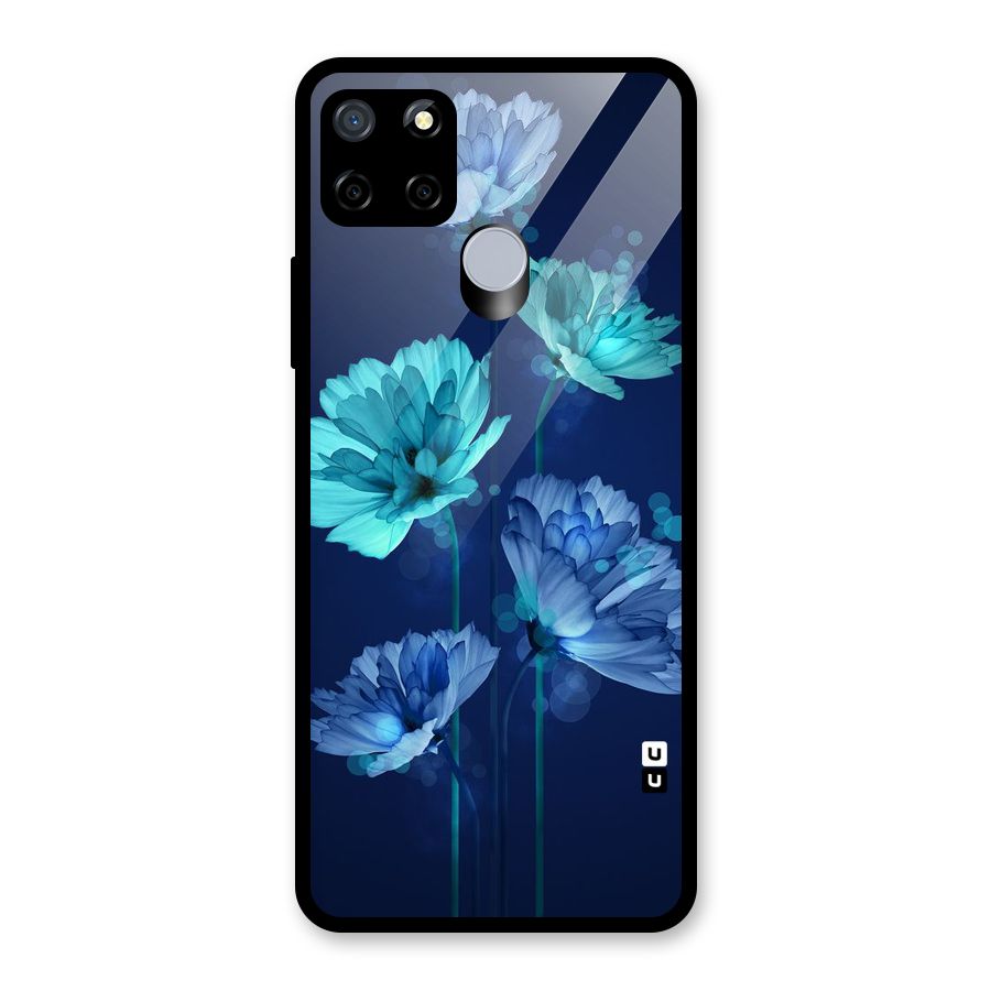 Water Flowers Glass Back Case for Realme C12