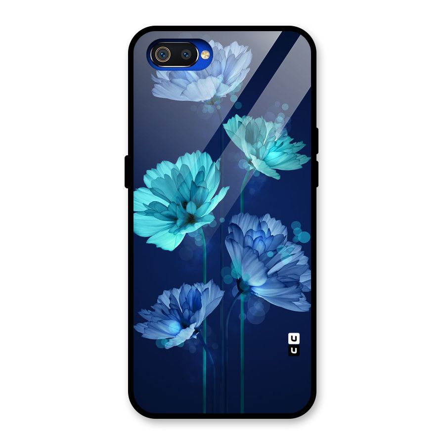 Water Flowers Glass Back Case for Realme C2