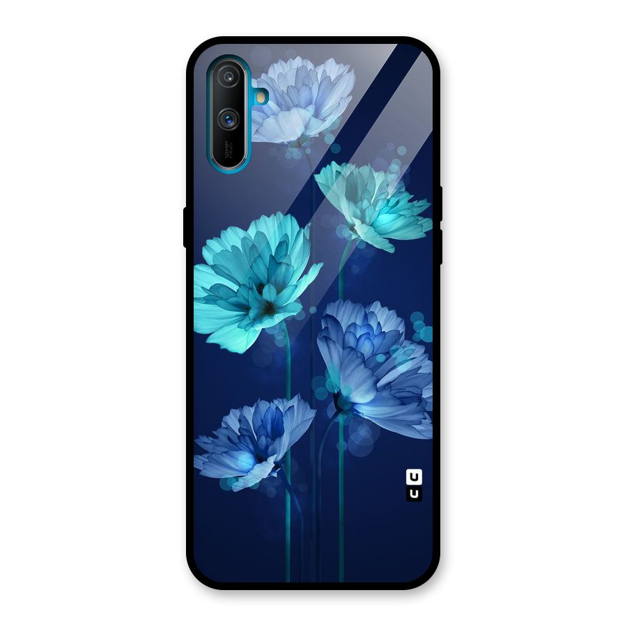 Water Flowers Glass Back Case for Realme C3