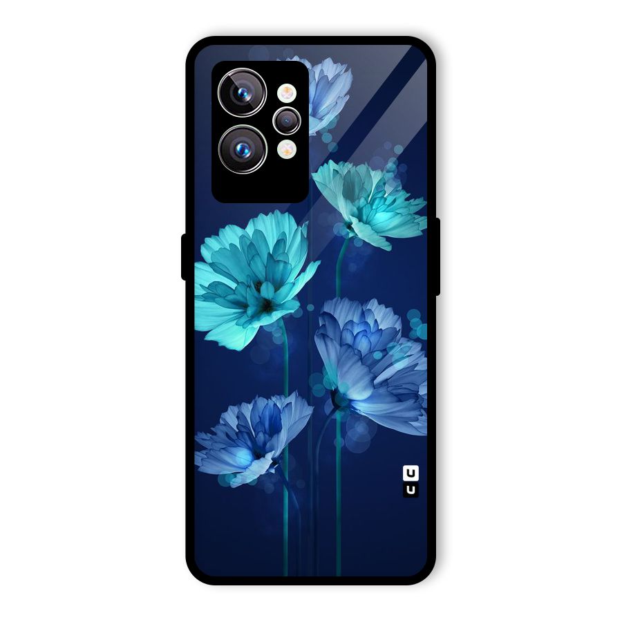 Water Flowers Glass Back Case for Realme GT2 Pro