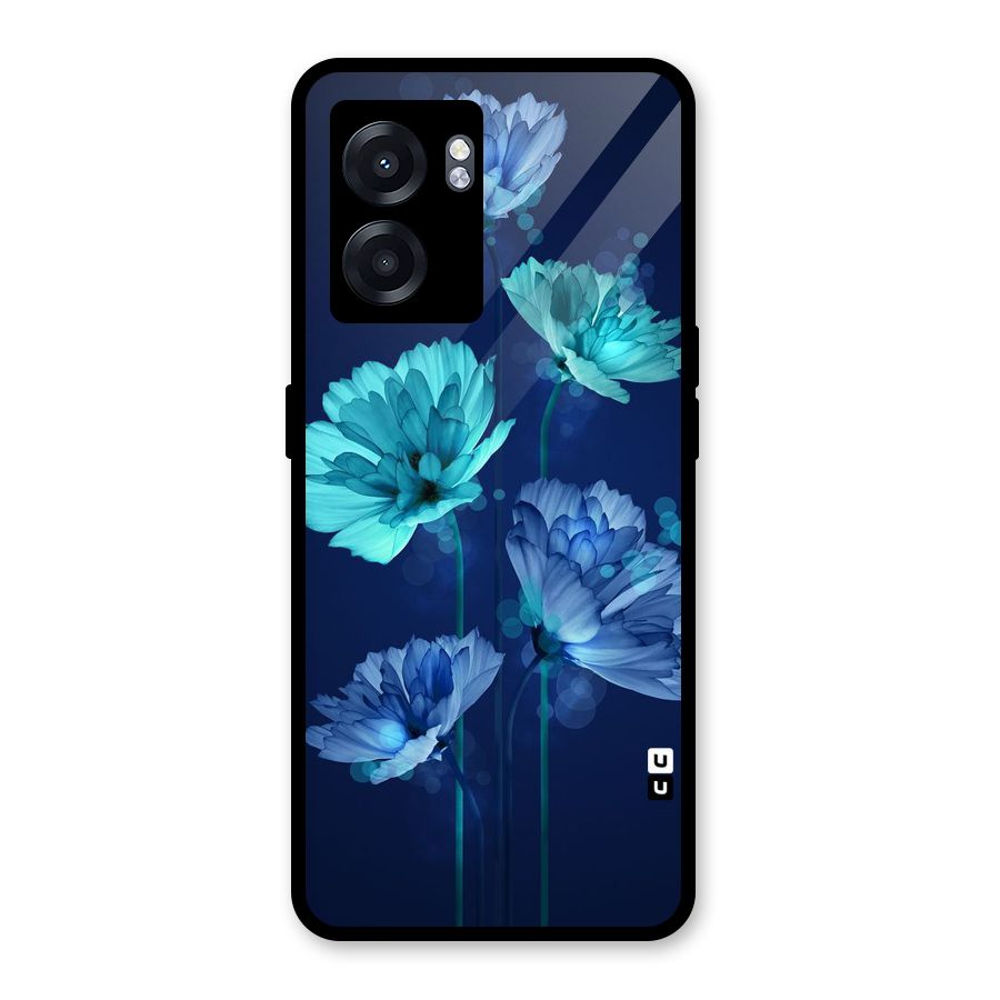 Water Flowers Glass Back Case for Realme Narzo 50 5G