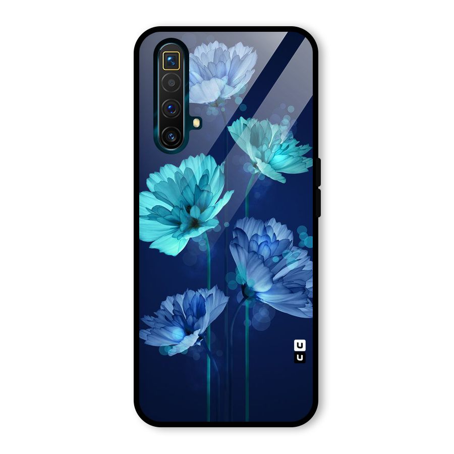 Water Flowers Glass Back Case for Realme X3