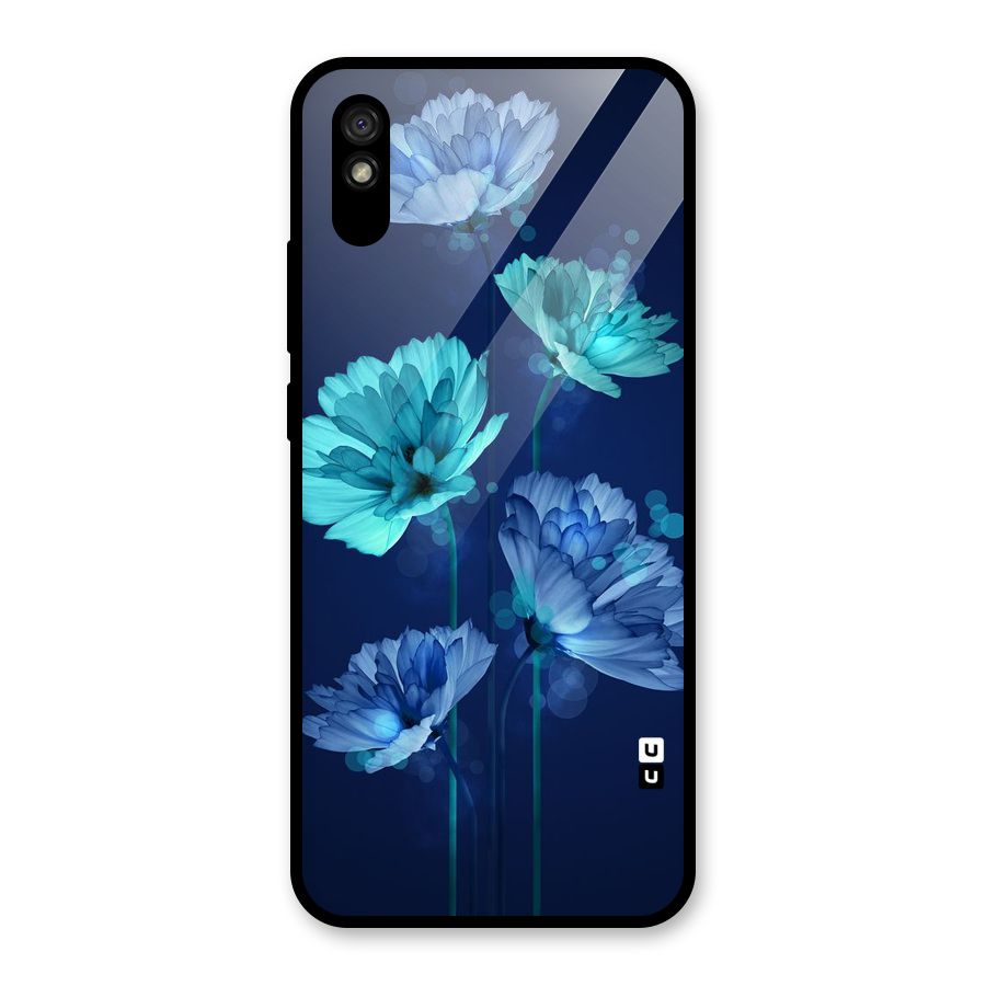 Water Flowers Glass Back Case for Redmi 9i