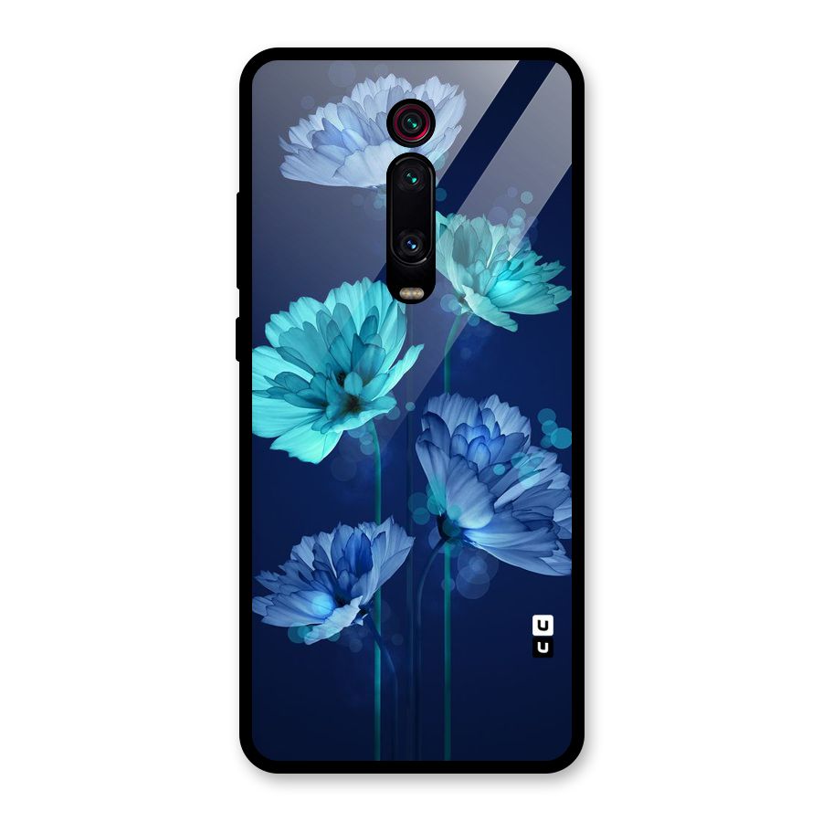 Water Flowers Glass Back Case for Redmi K20