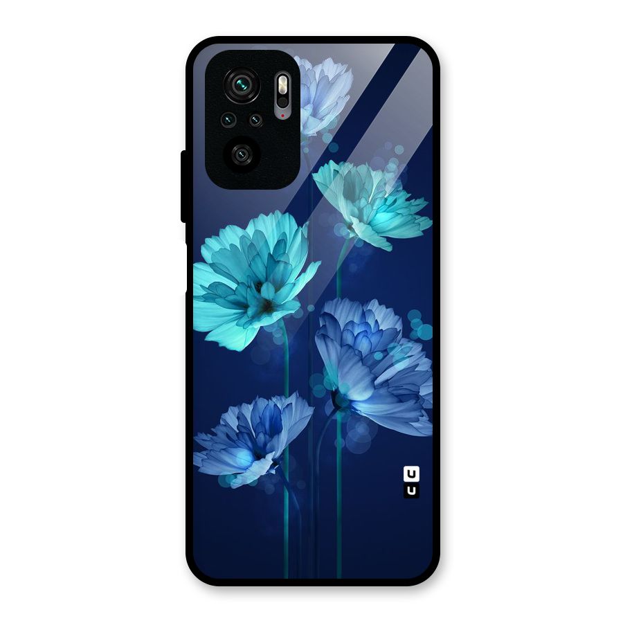 Water Flowers Glass Back Case for Redmi Note 11 SE