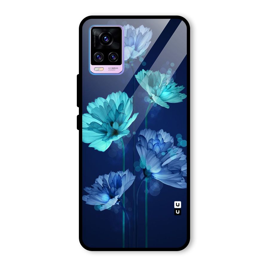 Water Flowers Glass Back Case for Vivo V20 Pro