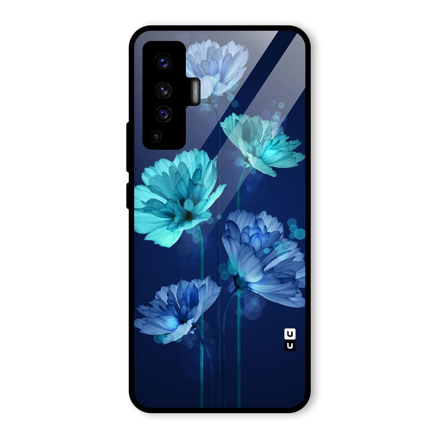 Water Flowers Glass Back Case for Vivo X50