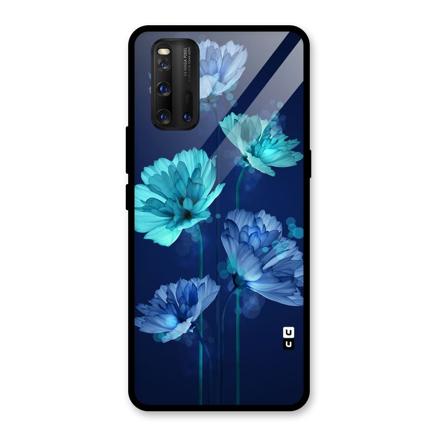 Water Flowers Glass Back Case for Vivo iQOO 3
