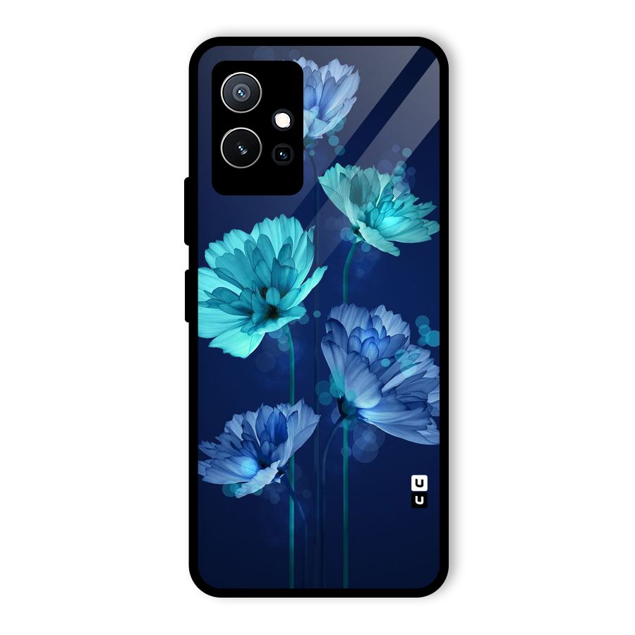 Water Flowers Glass Back Case for Vivo iQOO Z6