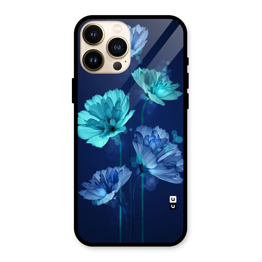 Water Flowers Glass Back Case for iPhone 13 Pro Max