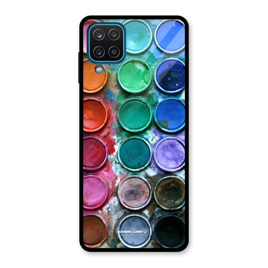 Water Paint Box Glass Back Case for Galaxy A12
