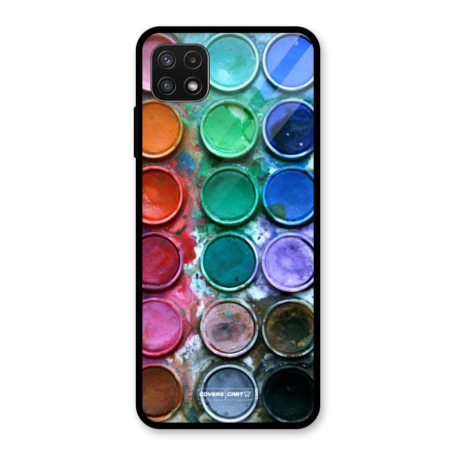 Water Paint Box Glass Back Case for Galaxy A22 5G