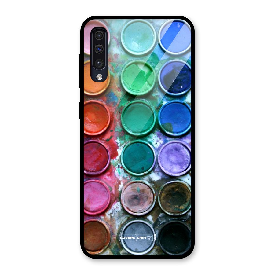 Water Paint Box Glass Back Case for Galaxy A50