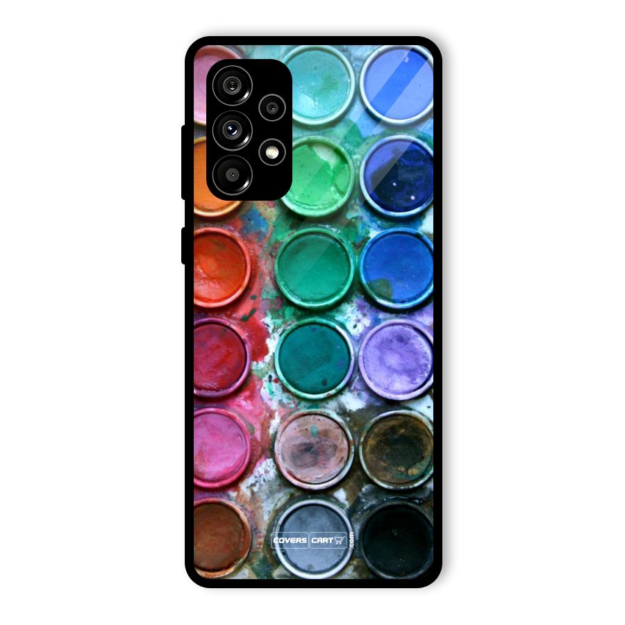 Water Paint Box Glass Back Case for Galaxy A73 5G