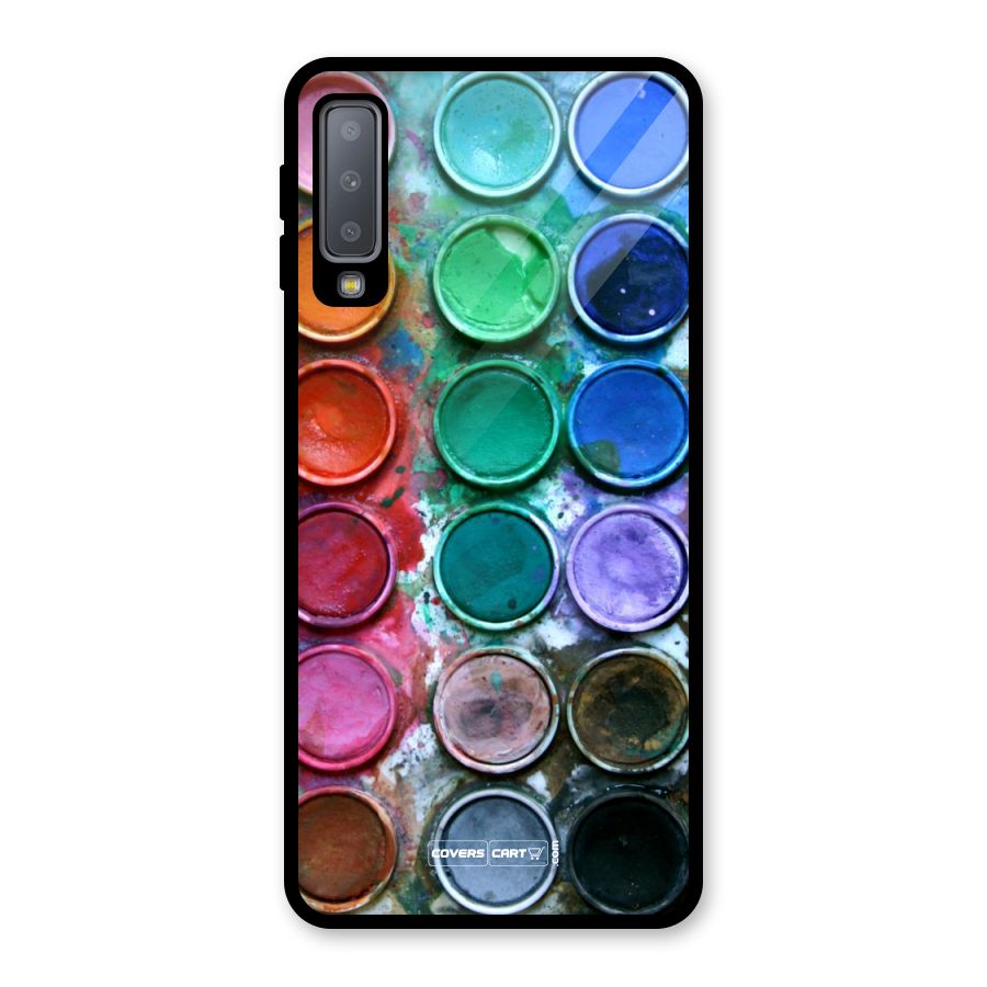 Water Paint Box Glass Back Case for Galaxy A7 (2018)