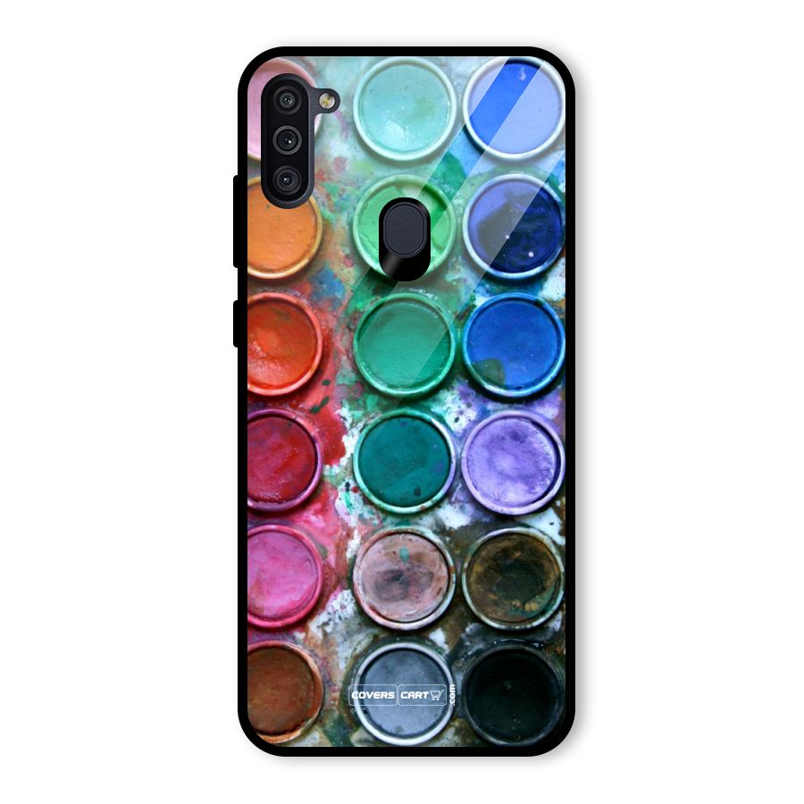 Water Paint Box Glass Back Case for Galaxy M11