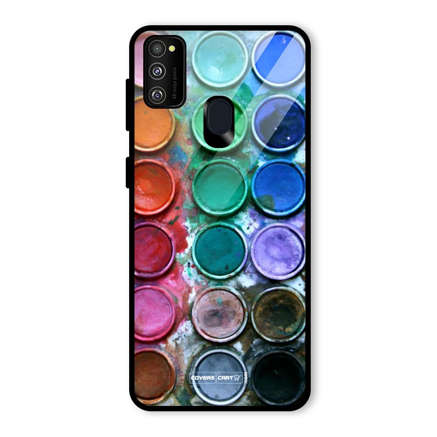 Water Paint Box Glass Back Case for Galaxy M30s