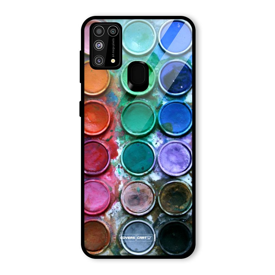Water Paint Box Glass Back Case for Galaxy M31