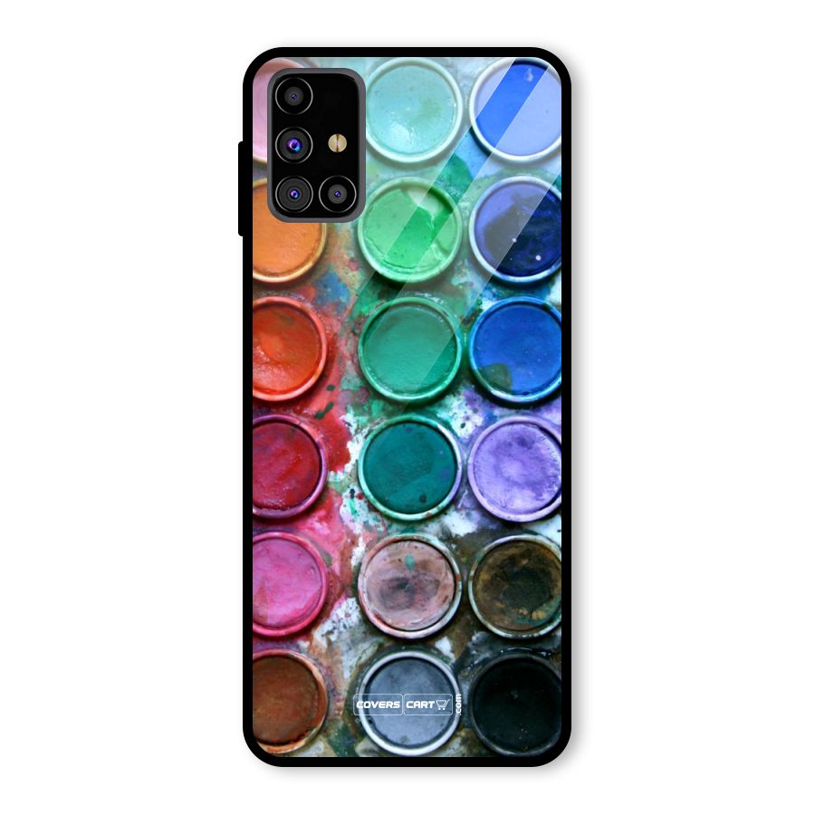 Water Paint Box Glass Back Case for Galaxy M31s