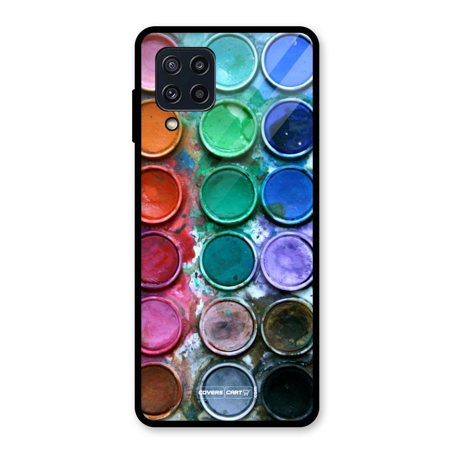 Water Paint Box Glass Back Case for Galaxy M32