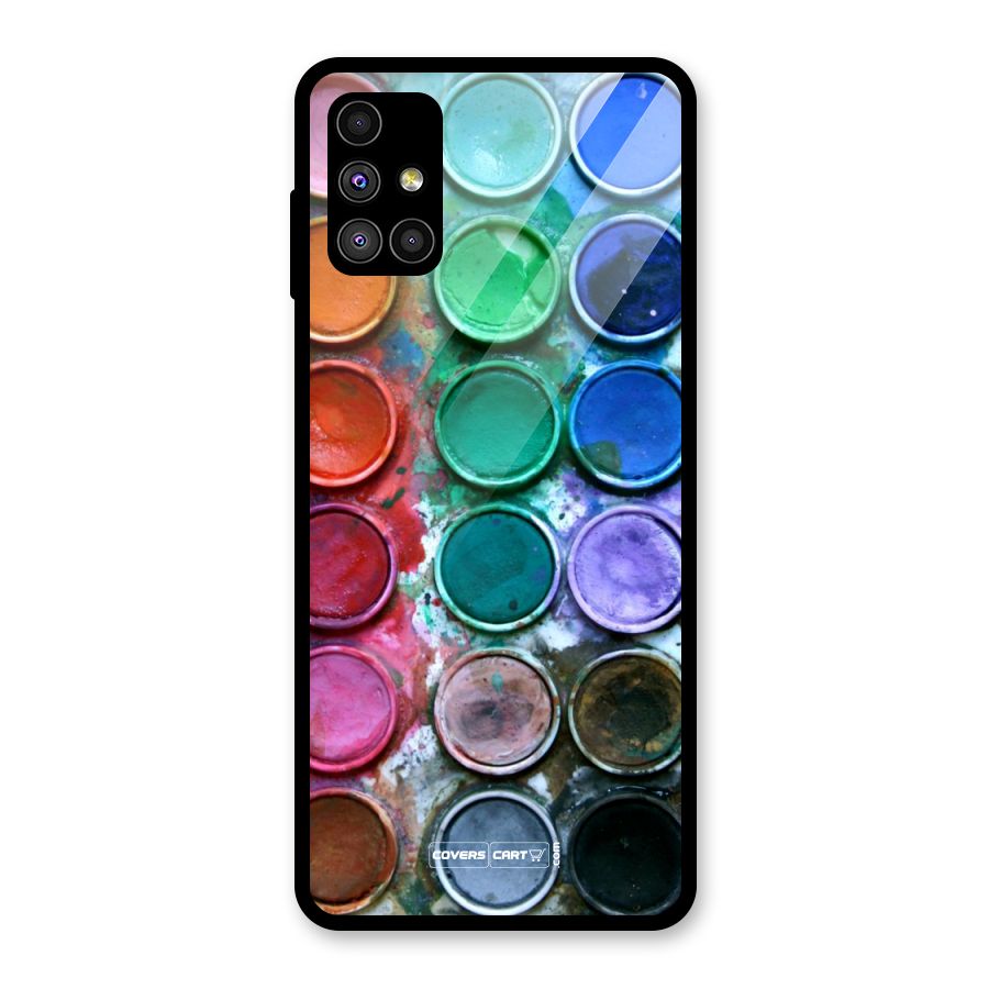 Water Paint Box Glass Back Case for Galaxy M51