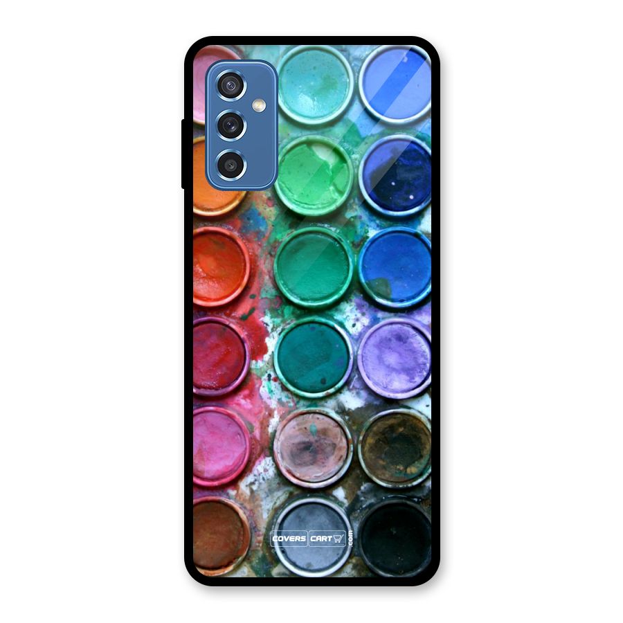 Water Paint Box Glass Back Case for Galaxy M52 5G