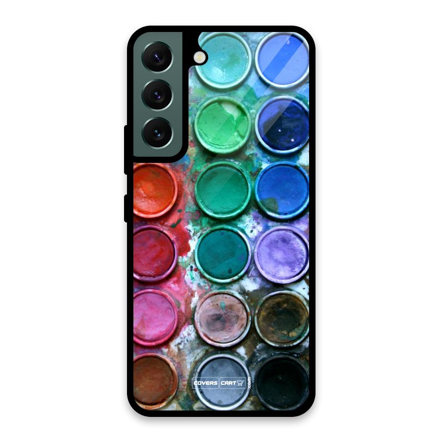 Water Paint Box Glass Back Case for Galaxy S22 5G