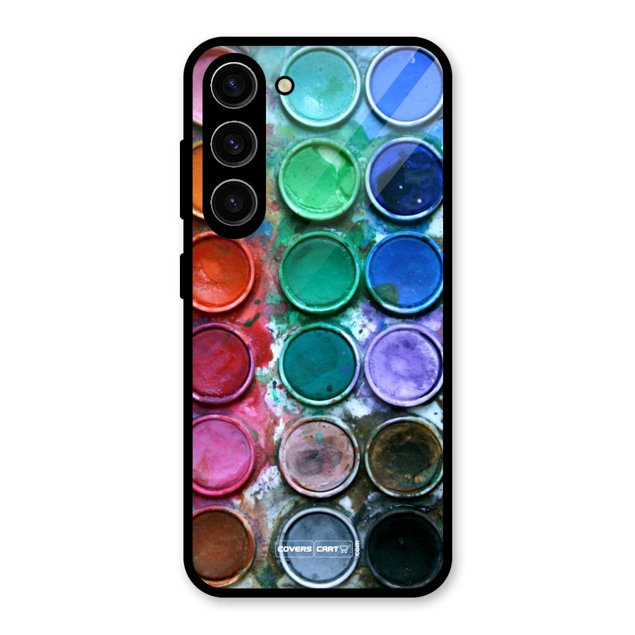 Water Paint Box Glass Back Case for Galaxy S23