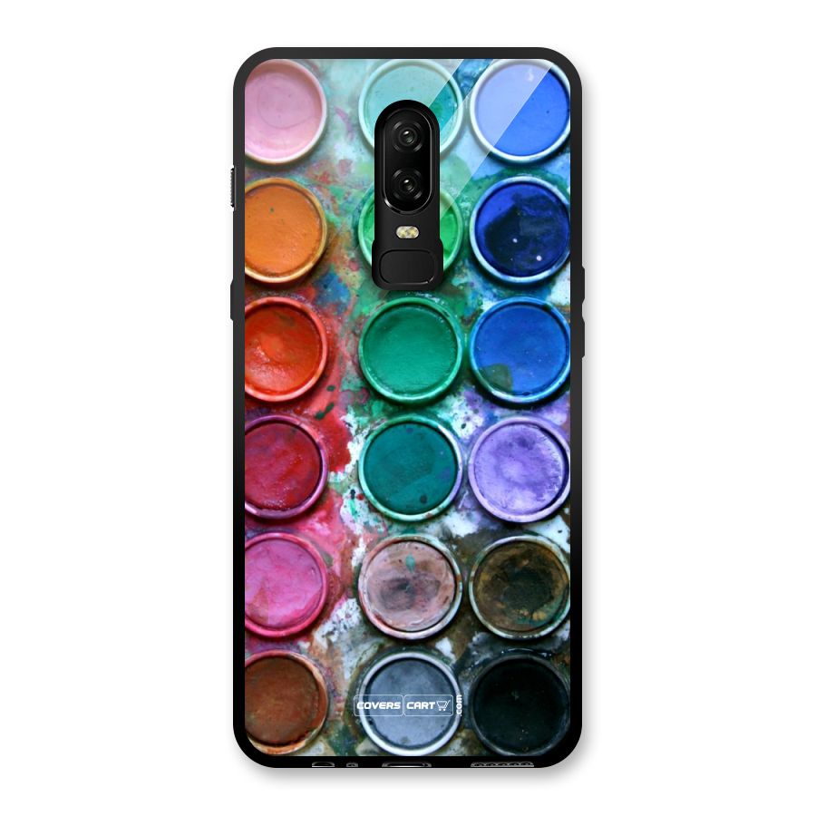 Water Paint Box Glass Back Case for OnePlus 6