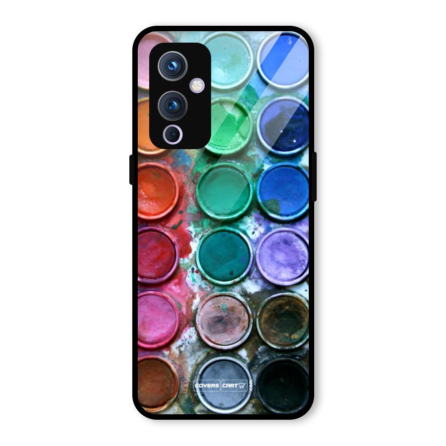 Water Paint Box Glass Back Case for OnePlus 9