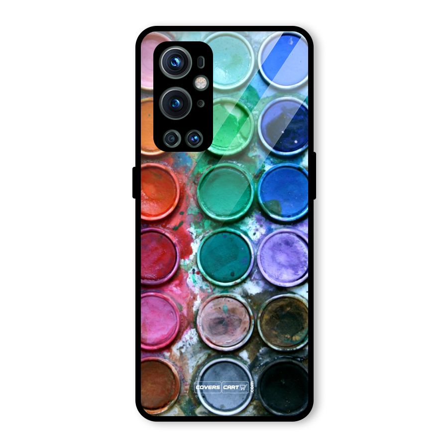 Water Paint Box Glass Back Case for OnePlus 9 Pro