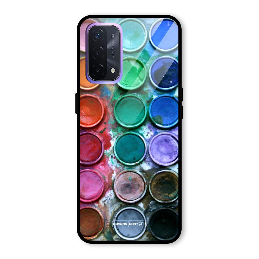 Water Paint Box Glass Back Case for Oppo A74 5G