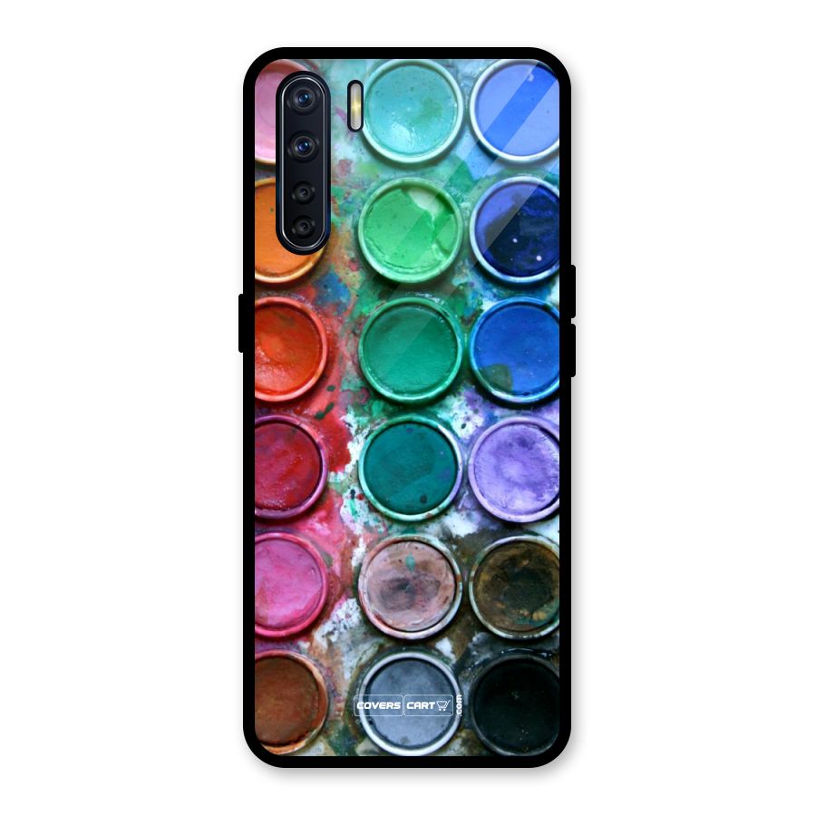 Water Paint Box Glass Back Case for Oppo F15